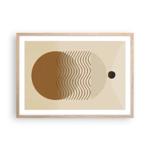 Plakat i ramme af lyst egetræ - Om geometriske figurers oprindelse - 70x50 cm