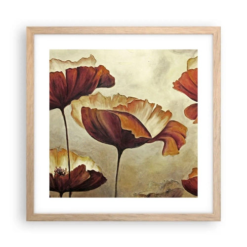 Plakat i ramme af lyst egetræ - Marker - 40x40 cm