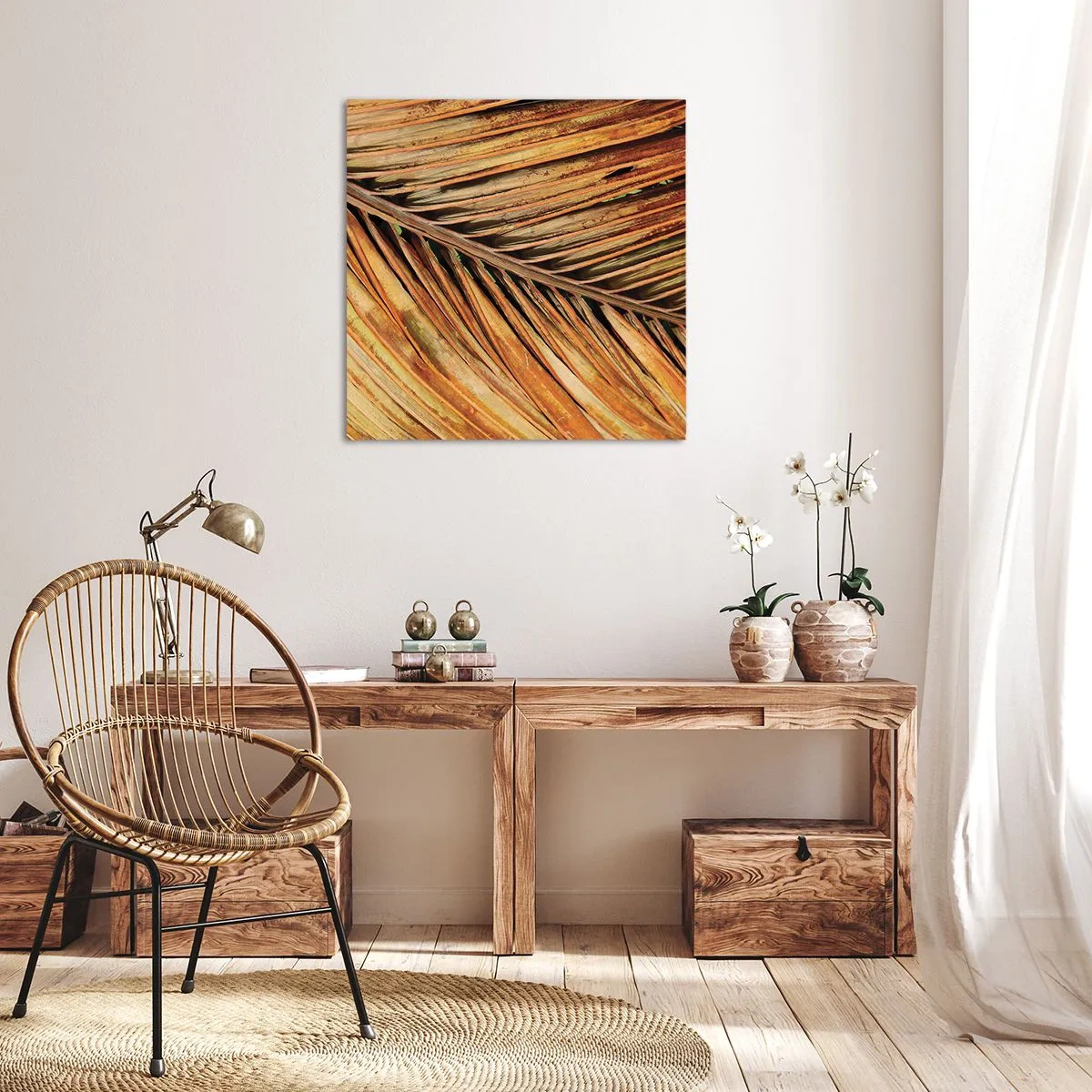 Lærredstryk - Billede på lærred - Kokosnød guld - 40x40 cm