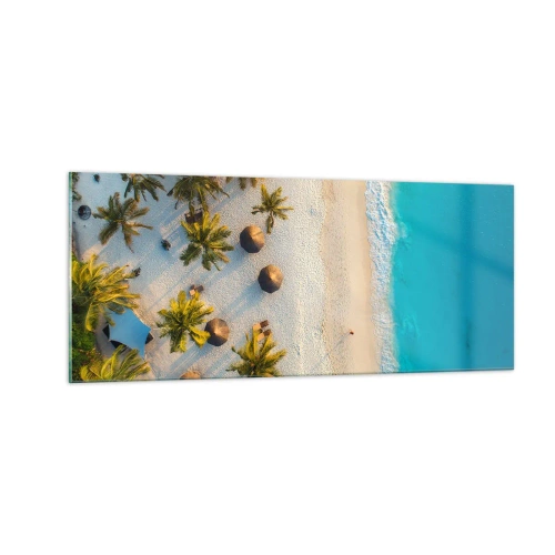 Billede på glas - Velkommen til paradis - 100x40 cm