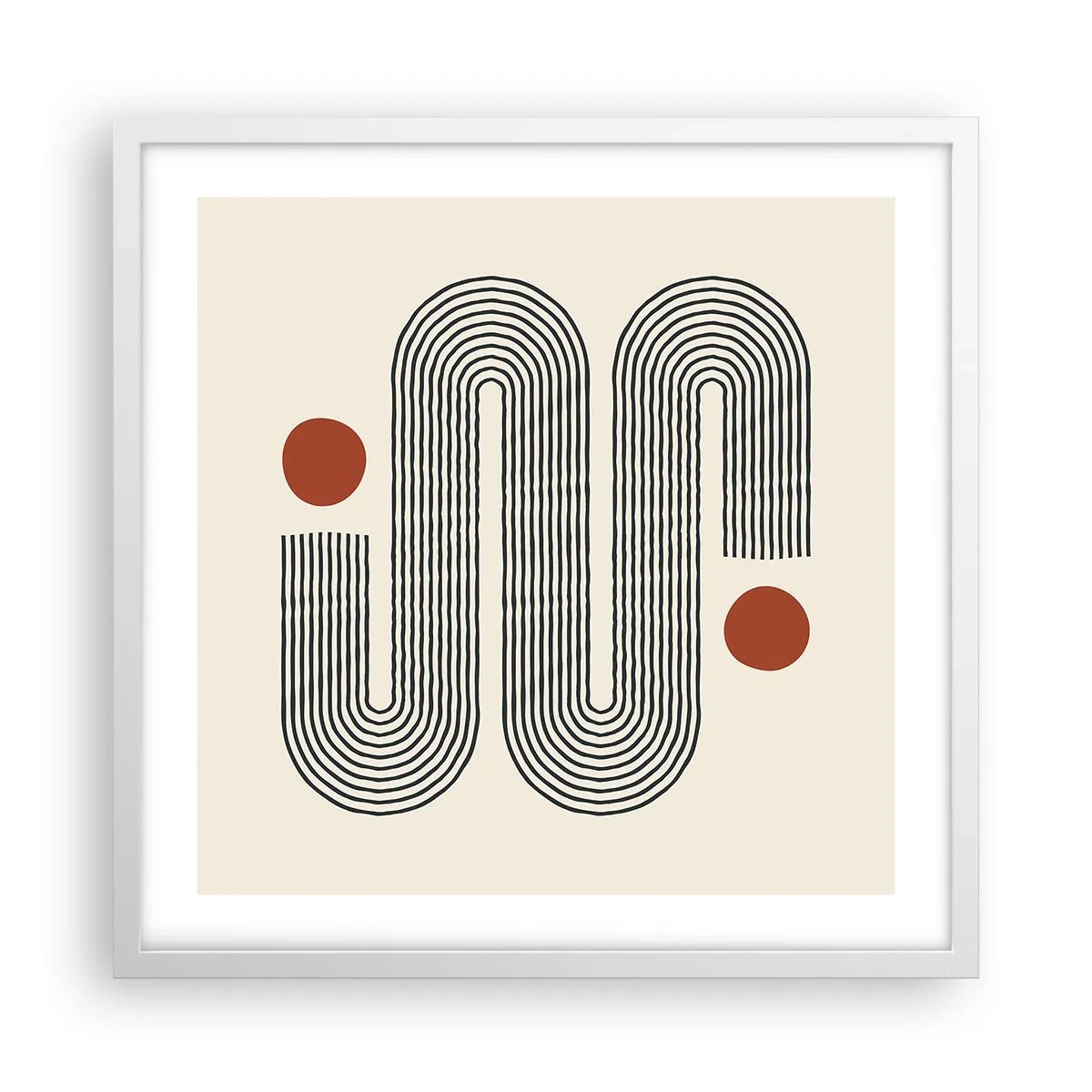 Plakat i hvid ramme - Fra start til slut - 50x50 cm