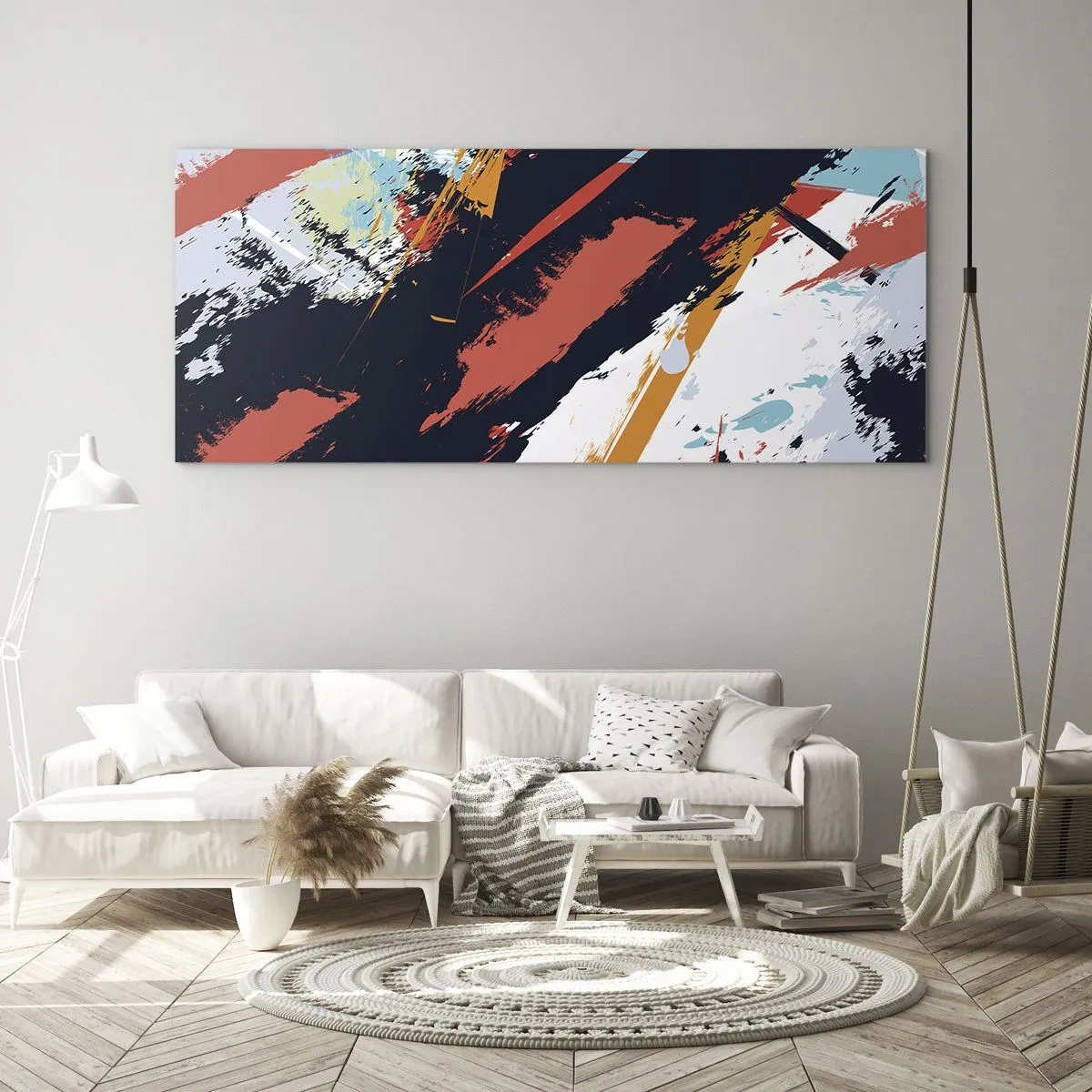 Billede på glas - Dynamisk sammensætning - 100x40 cm