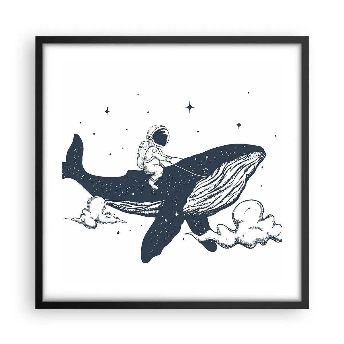 Plakat i sort ramme - Et kosmisk eventyr - 50x50 cm
