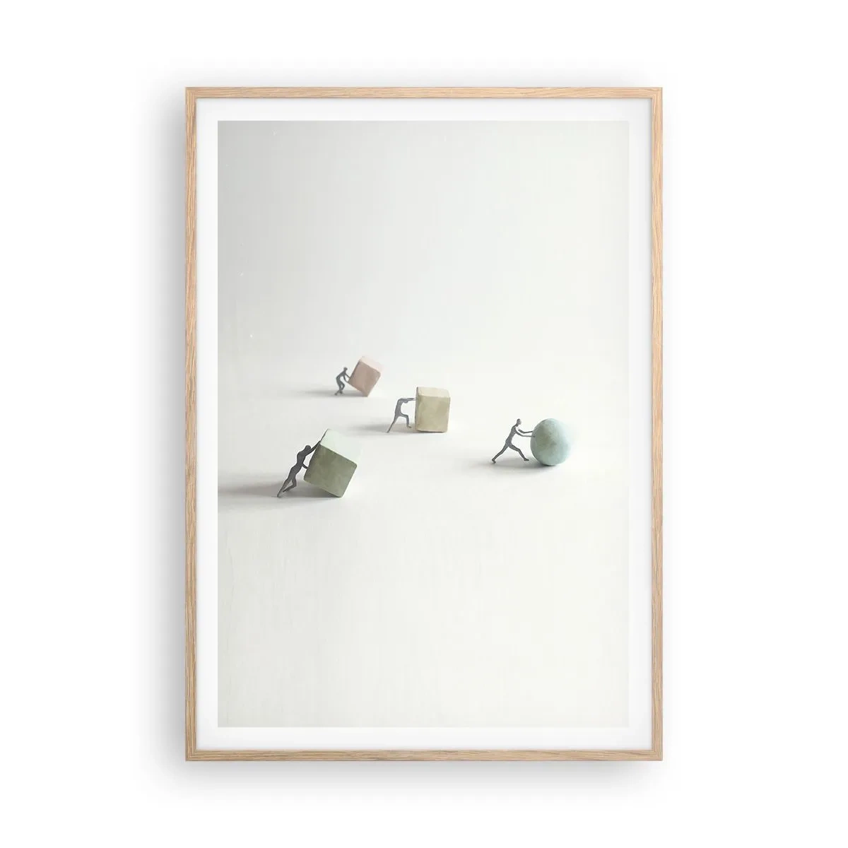 Plakat i ramme af lyst egetræ - Selve livet - 70x100 cm