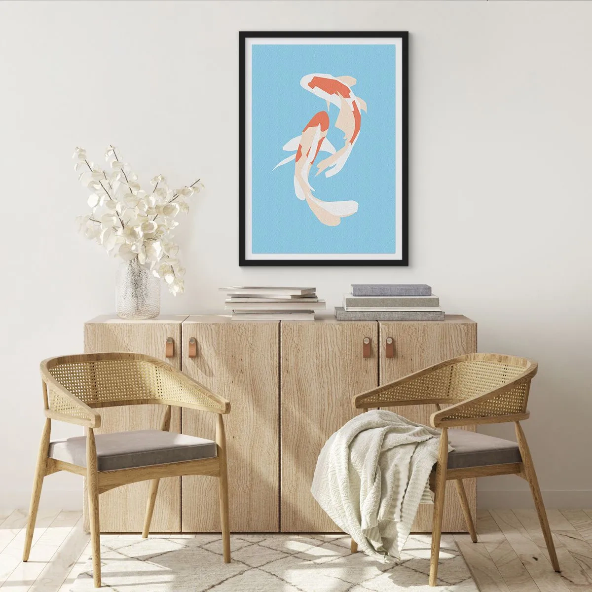 Plakat i sort ramme - Spontan synkroniseret svømning - 61x91 cm