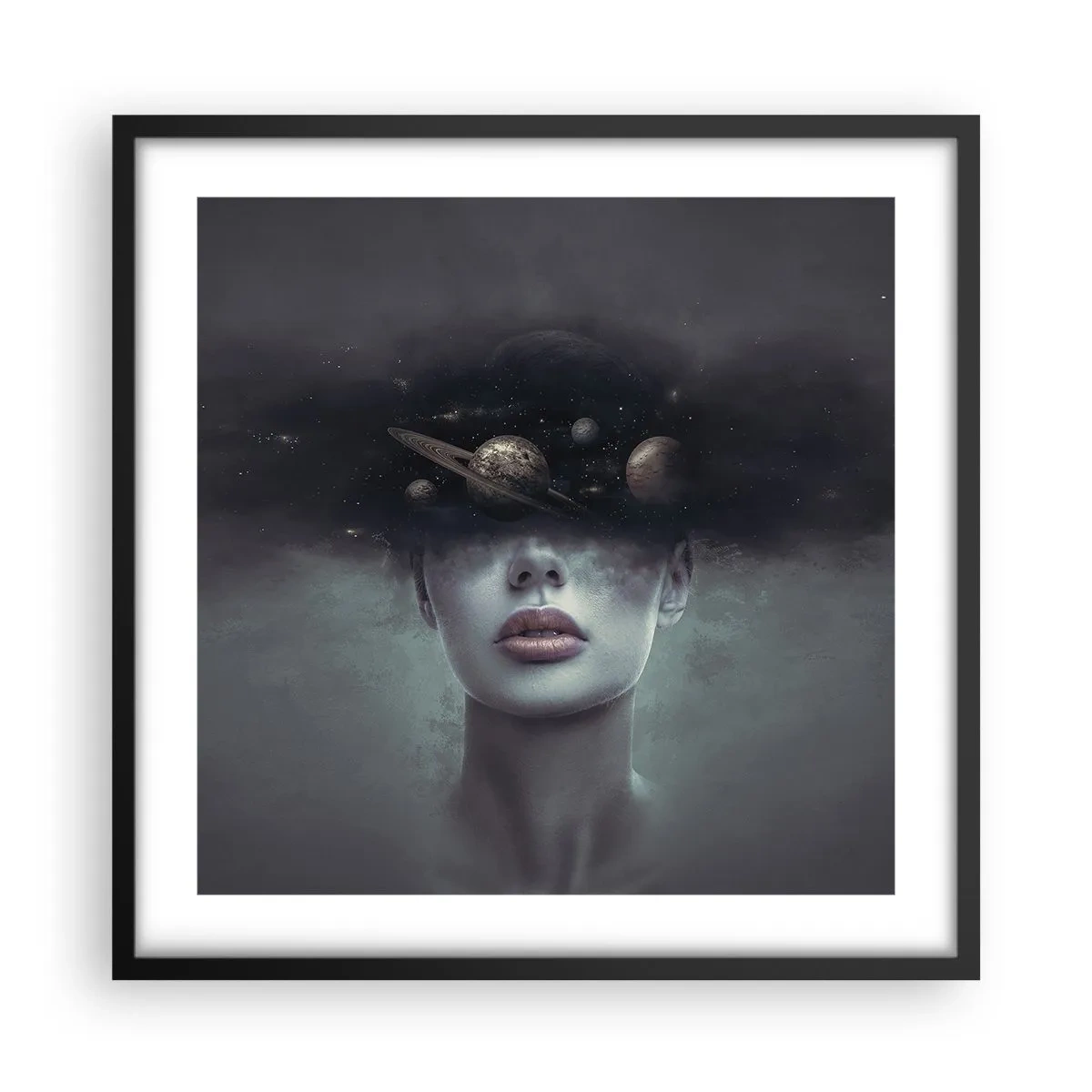 Plakat i sort ramme - Og planeterne er ved at gå amok... - 50x50 cm