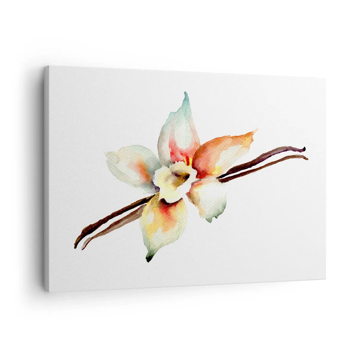 Lærredstryk - Billede på lærred - Akvarel blomsterillustration i pastelfarver - 70x50cm - Stænket med malingens sødme - Moderne vægdekoration til stue og soveværelse ARTTOR