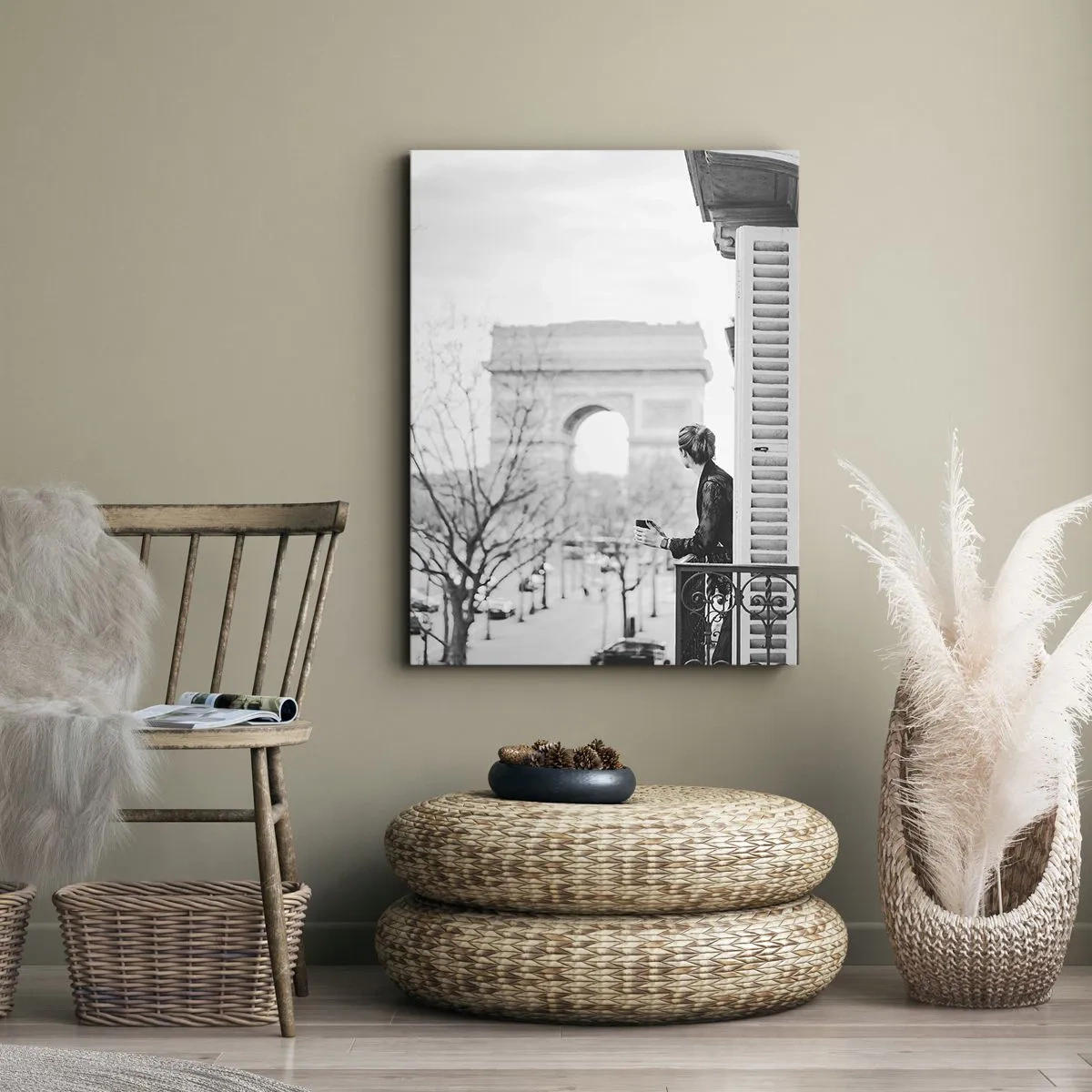 Lærredstryk - Billede på lærred - Værelse med udsigt - 80x120 cm