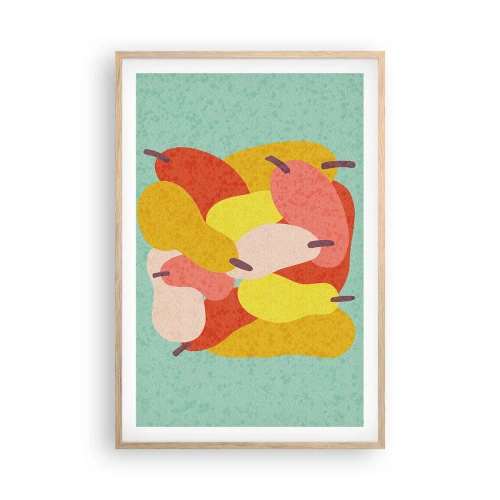 Plakat i ramme af lyst egetræ - Smag på sommersolen - 61x91 cm