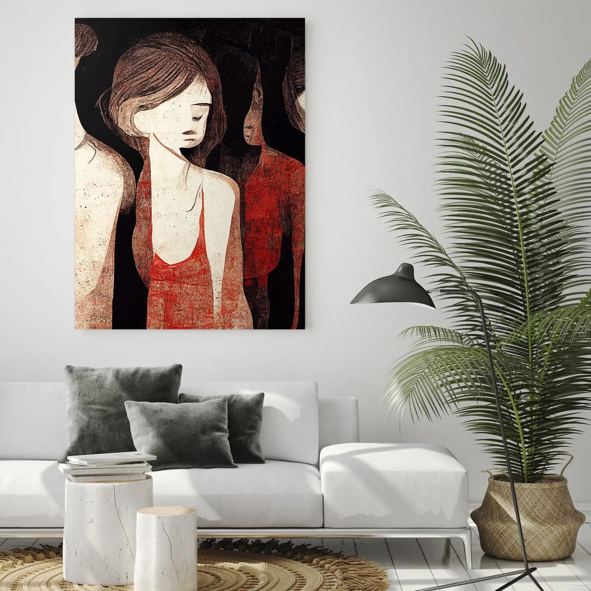 Billede på glas - Mørkets madonnaer - 50x70 cm