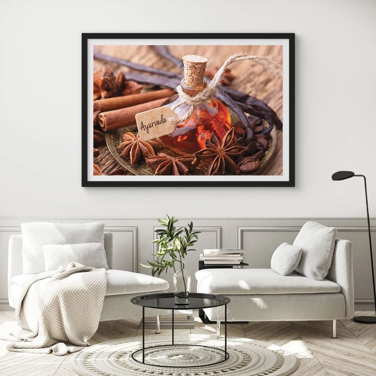 Plakat i sort ramme - På vej mod enhed af krop og ånd - 50x40 cm