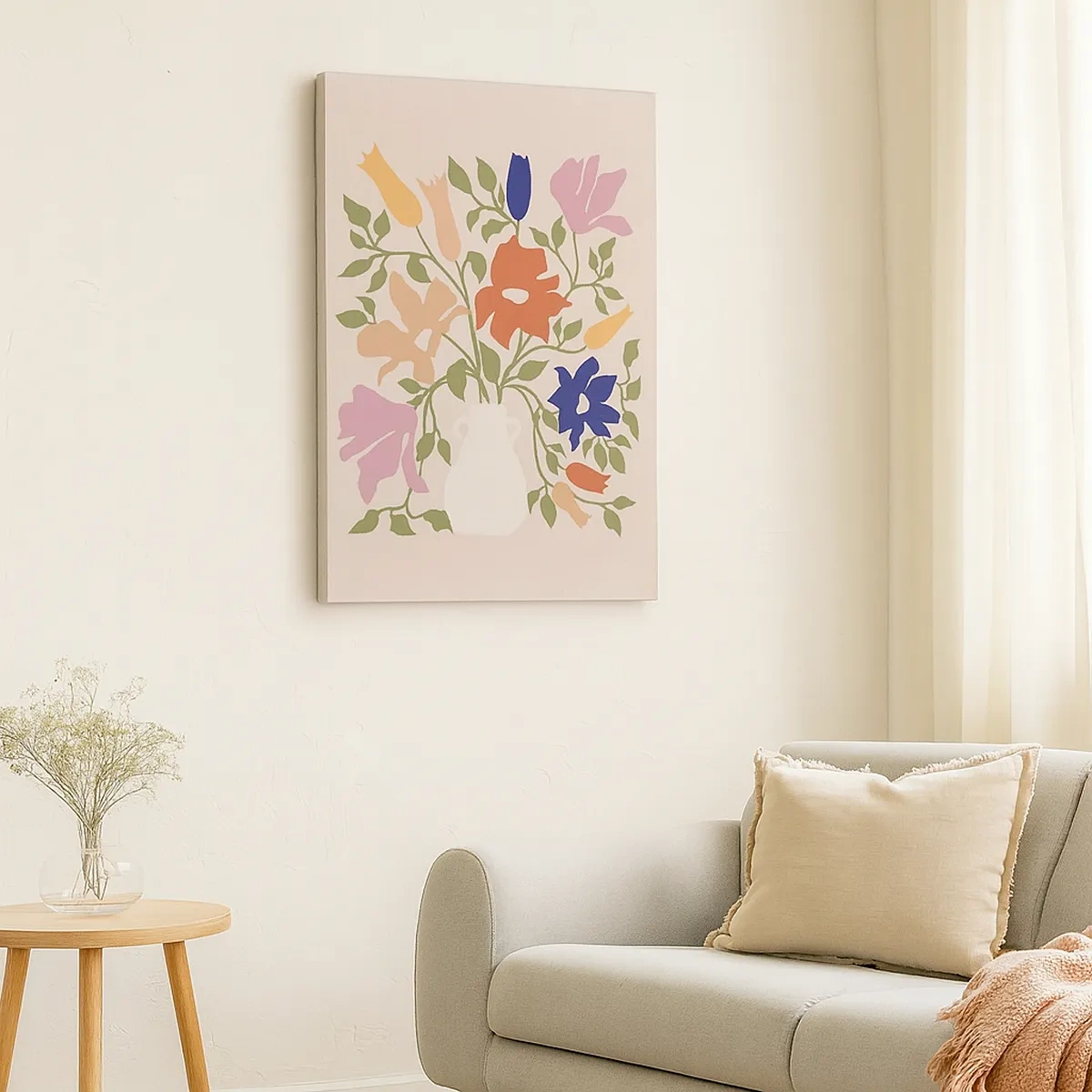 Lærredstryk - Billede på lærred - En delikat buket - 50x70 cm