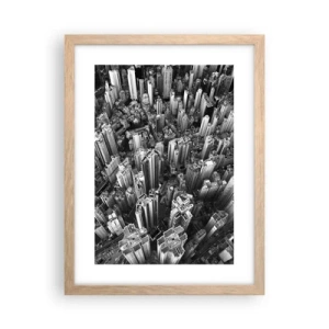 Plakat i ramme af lyst egetræ - Stadig højere og højere - 30x40 cm