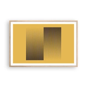 Plakat i ramme af lyst egetræ - Modsætningernes kvadrat - 91x61 cm