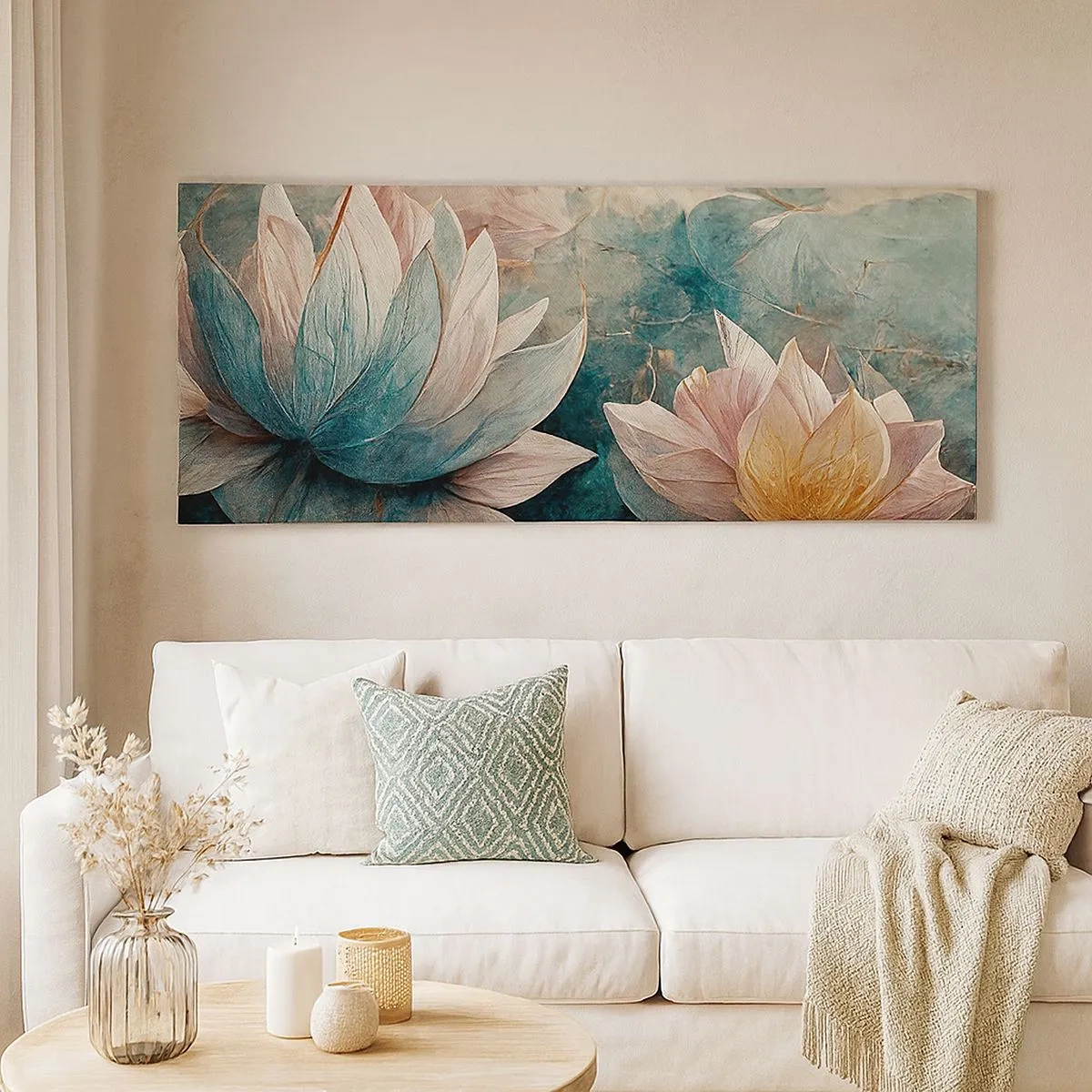 Lærredstryk - Billede på lærred - Søens stjerner - 100x40 cm