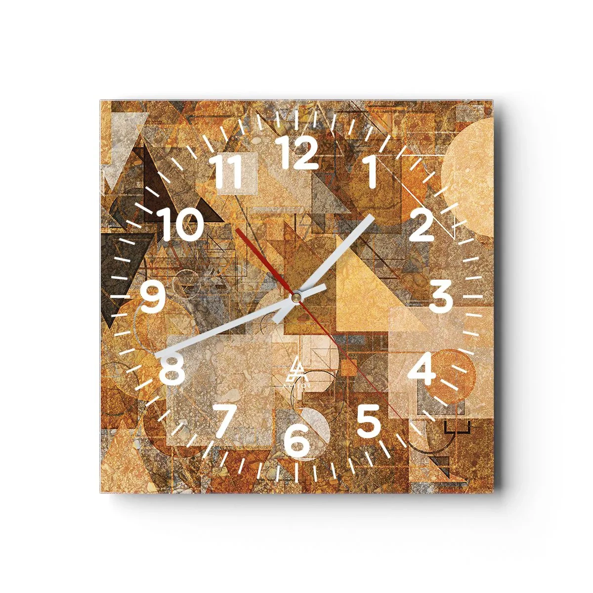 Vægur, Uret - Kubistisk bronzeundersøgelse - 30x30 cm