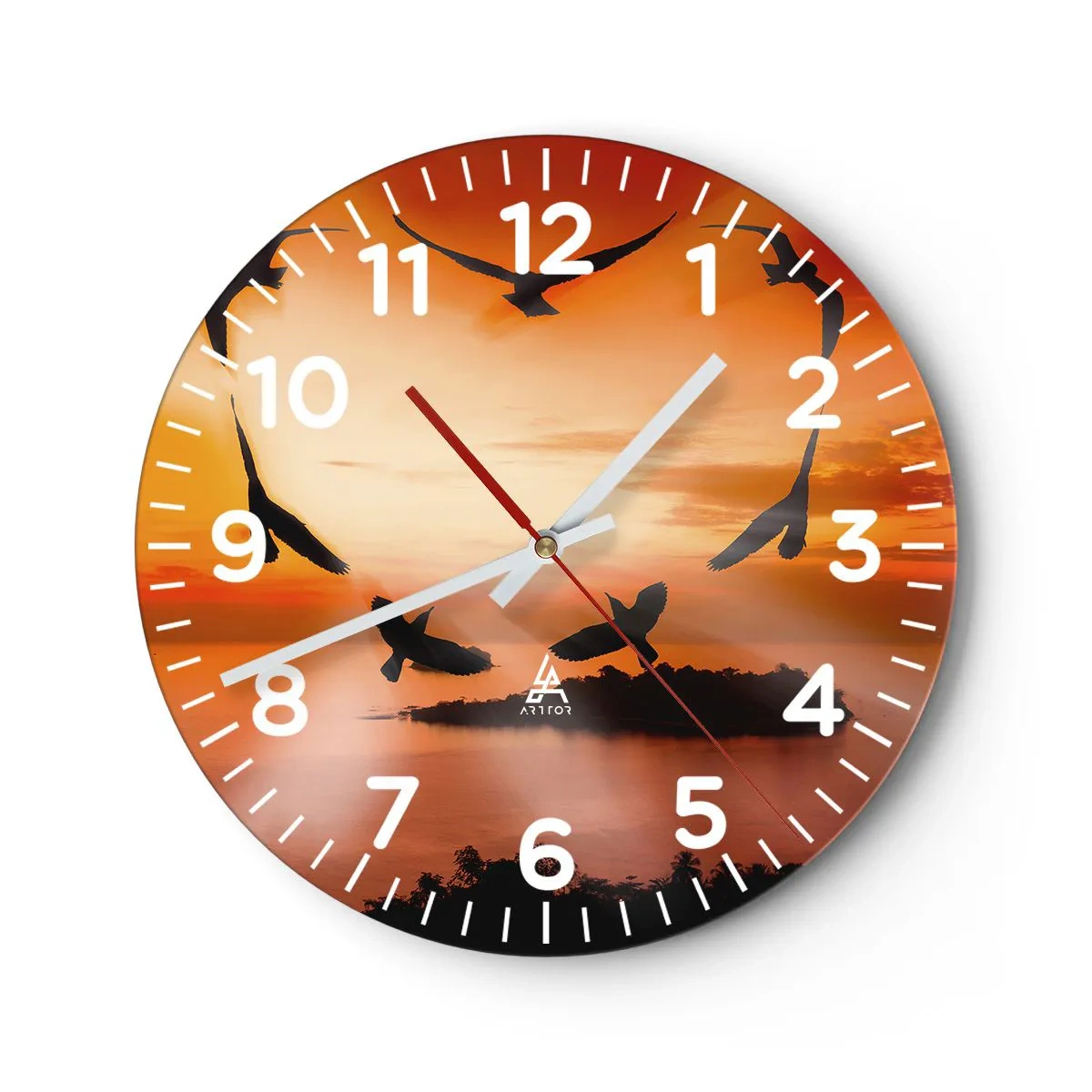 Vægur, Uret - Elsk verden som en fugl - 30x30 cm