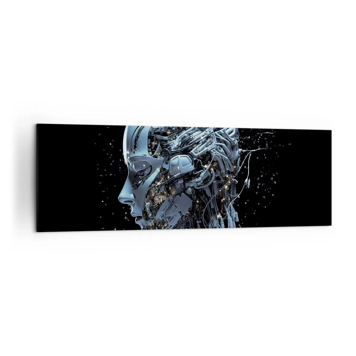 Lærredstryk - Billede på lærred - Teknologi er en kvinde - 160x50 cm