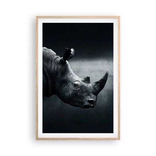 Plakat i ramme af lyst egetræ - Højre profil - 61x91 cm