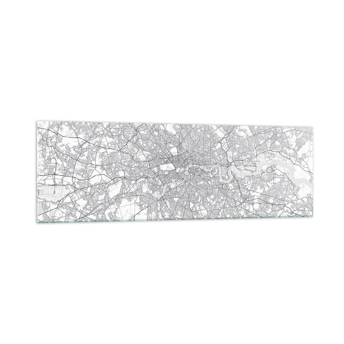 Billede på glas - Kort over Londons labyrint - 160x50 cm