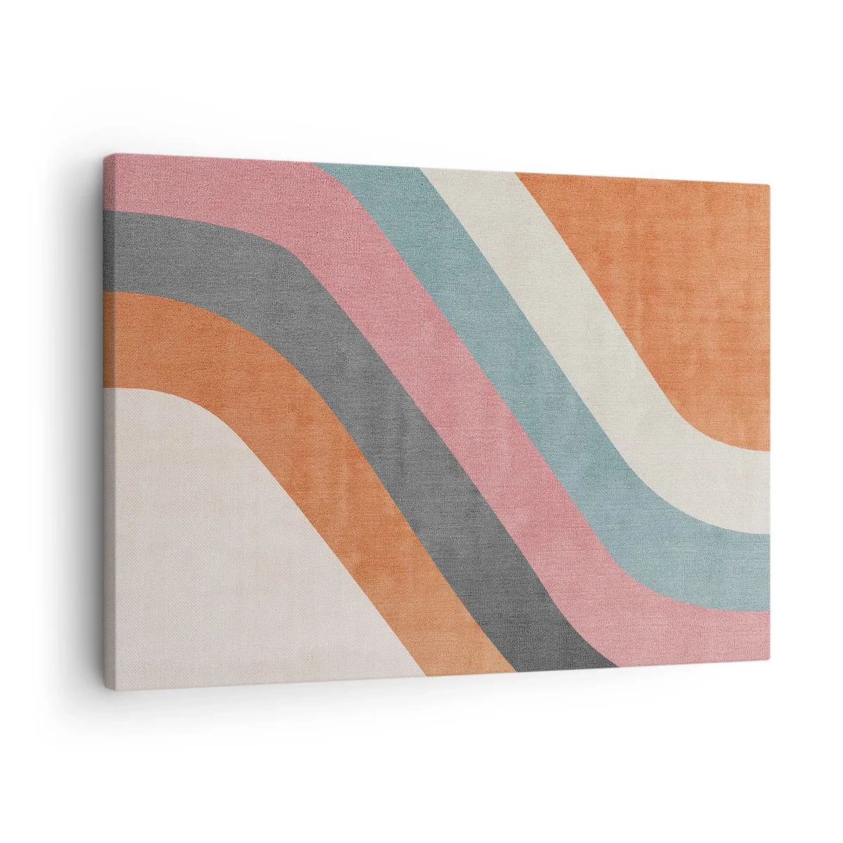 Lærredstryk - Billede på lærred - Farverige retrostriber - 70x50cm - Diagonal komposition - bevægelse - Moderne vægdekoration til stue og soveværelse ARTTOR