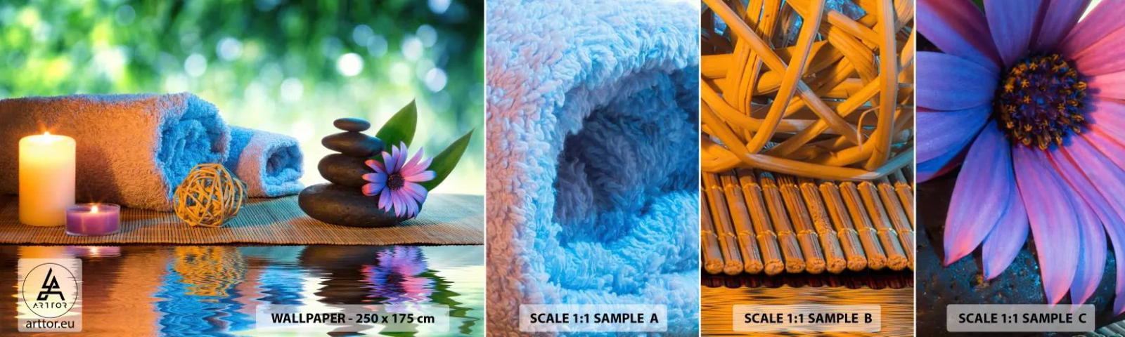 Fototapet Prøve Standard Eco - Tid til kroppen - Spa, Lys, Kultur Japan - 100x30 cm