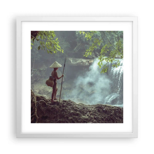 Plakat i hvid ramme - Venlig med naturen - 40x40 cm