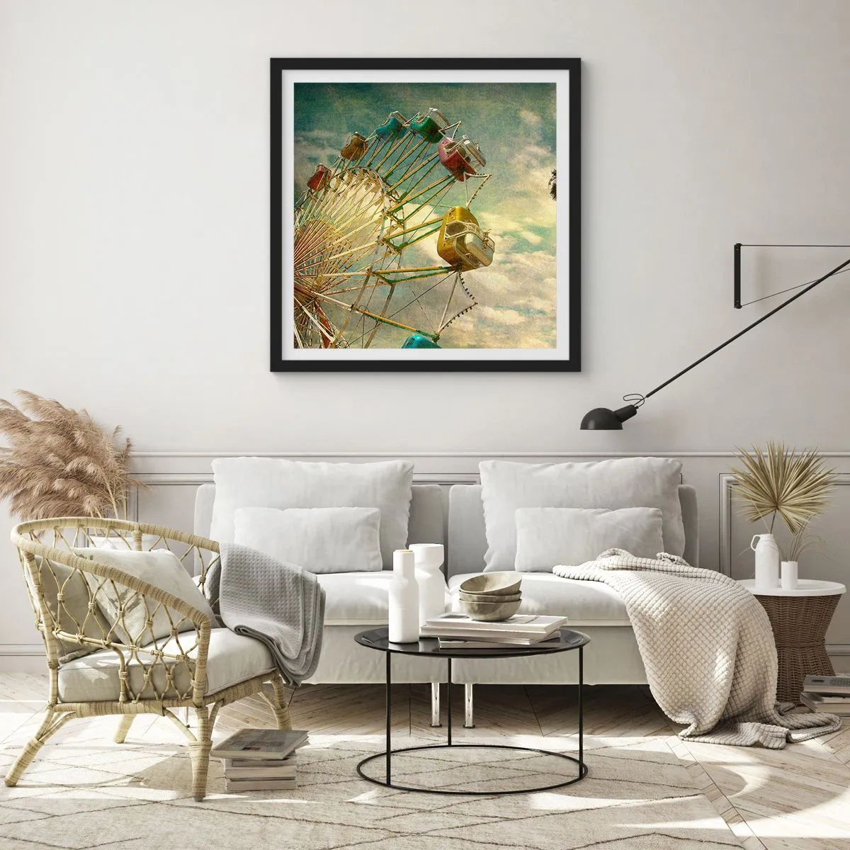 Plakat i sort ramme - Vil være, vil være sjov.... - 30x30 cm