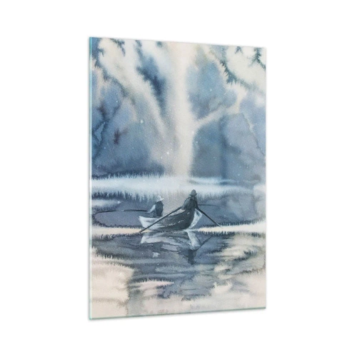 Billede på glas - Lystfiskere i deres paradis - 50x70 cm