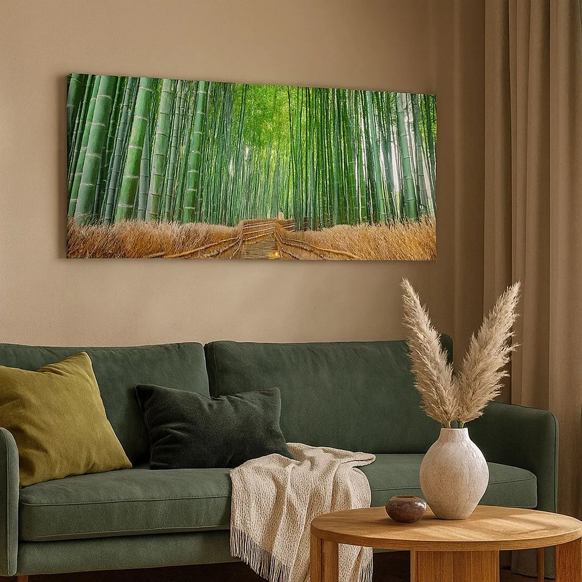 Lærredstryk - Billede på lærred - Essensen af den asiatiske natur - 100x40 cm
