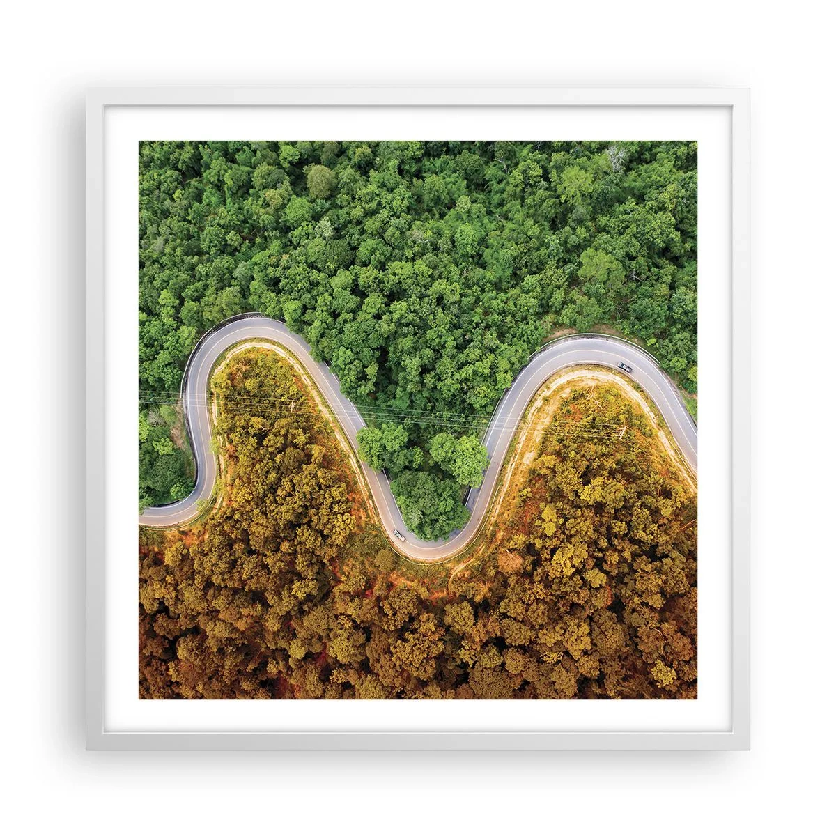 Plakat i hvid ramme - Grænser og gennembrud - 60x60 cm