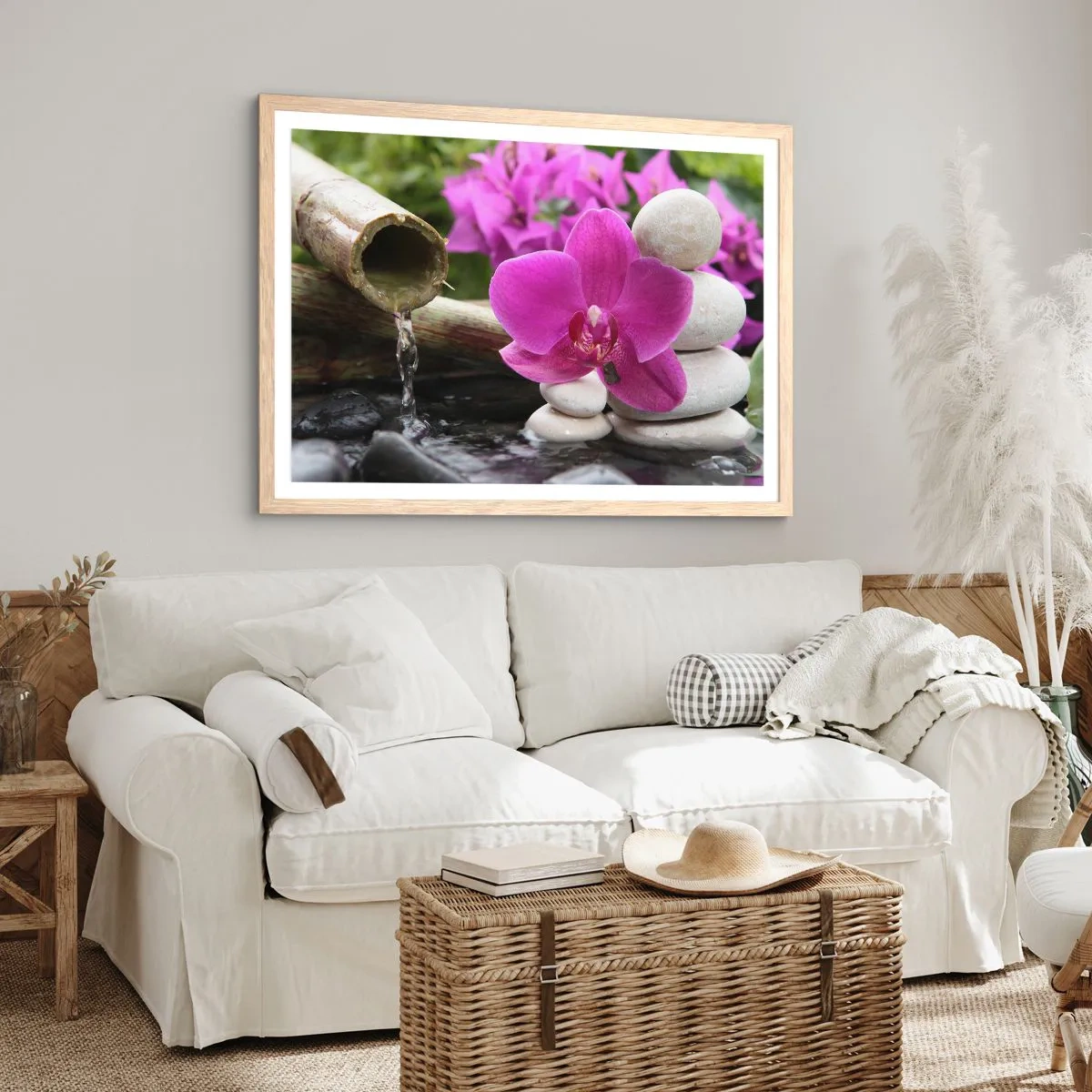 Plakat i ramme af lyst egetræ - Du hviler allerede - 40x30 cm