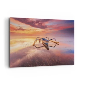 Lærredstryk - Billede på lærred - Roen ved en tropisk aften - 120x80 cm