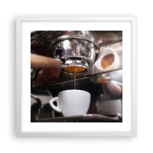 Plakat i hvid ramme - Et godt øjeblik på dagen - 40x40 cm