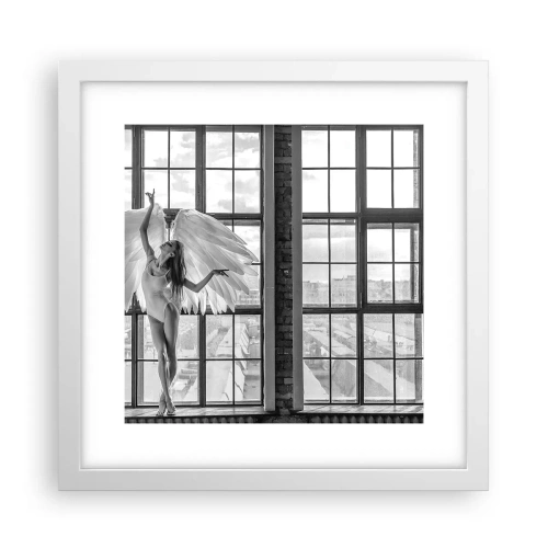 Plakat i hvid ramme - Englenes by? - 30x30 cm