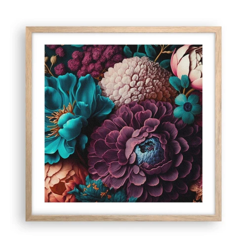 Plakat i ramme af lyst egetræ - Natur i overflod - 50x50 cm