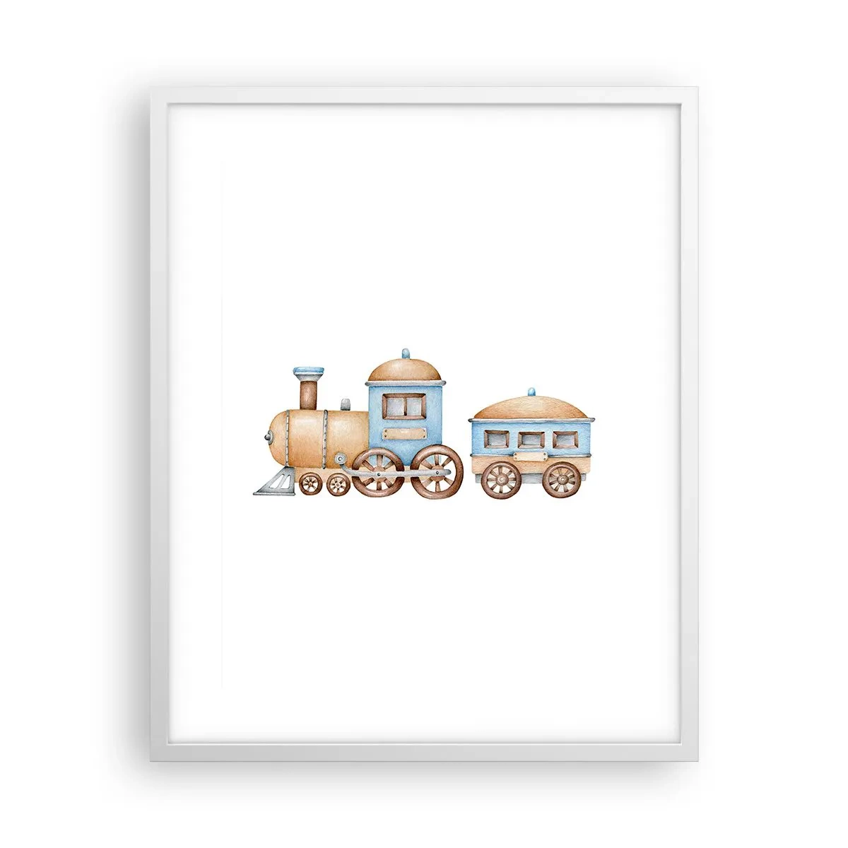 Plakat i hvid ramme - Stående på stationen... - 40x50 cm