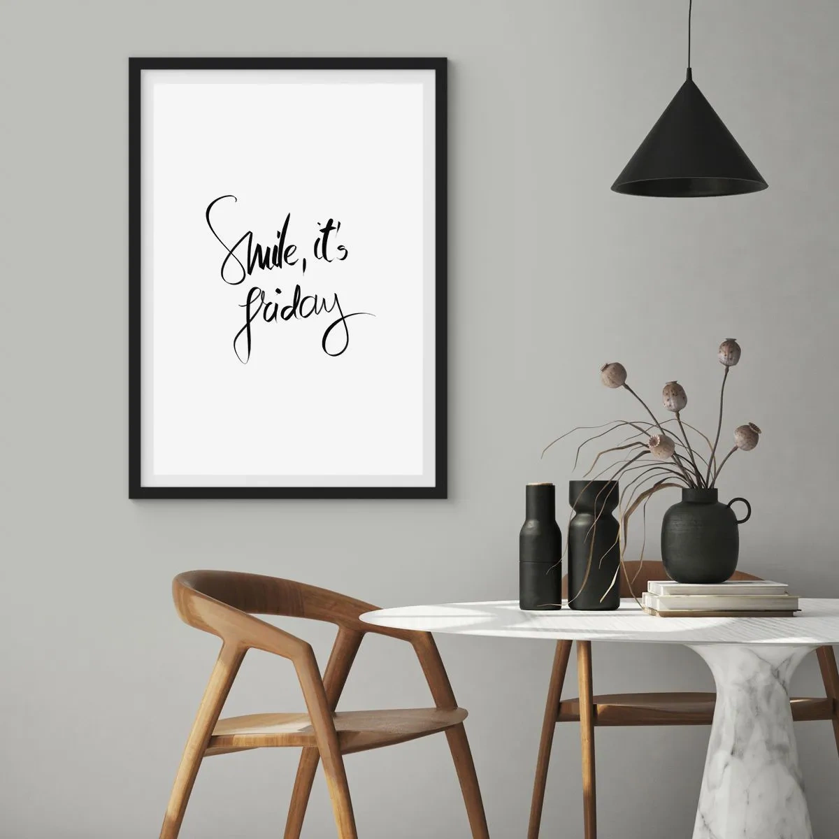 Plakat i sort ramme - Ægte glæde - 40x50 cm