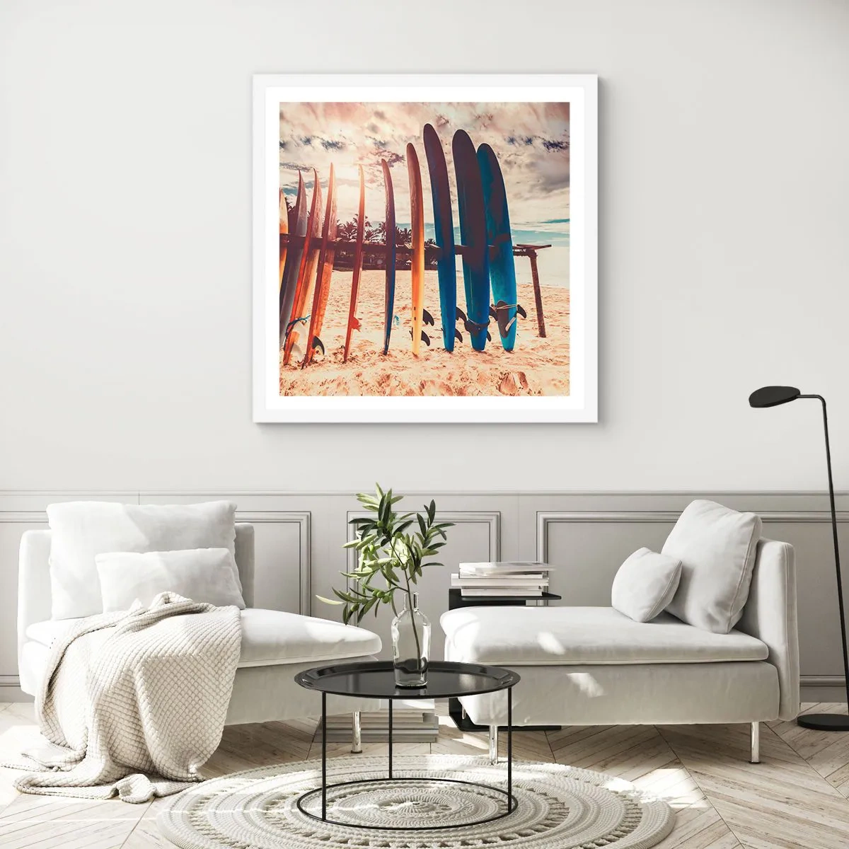 Plakat i hvid ramme - Godnat, indtil i morgen - 60x60 cm