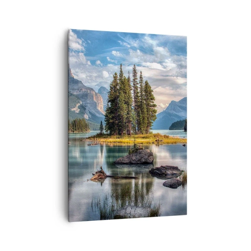 Lærredstryk - Billede på lærred - Over store og klare vande… - 70x100 cm