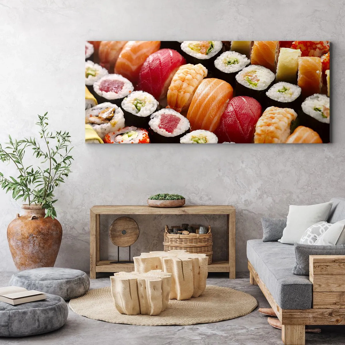 Lærredstryk - Billede på lærred - Asiens farver og smag - 100x40 cm
