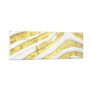 Billede på glas - Sammensætning i hvidt og guld - 90x30 cm
