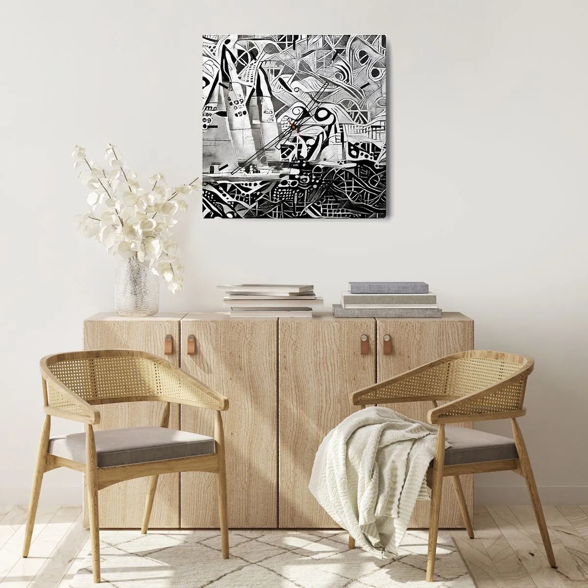 Vægur, Uret - Mellem bølgerne - 30x30 cm