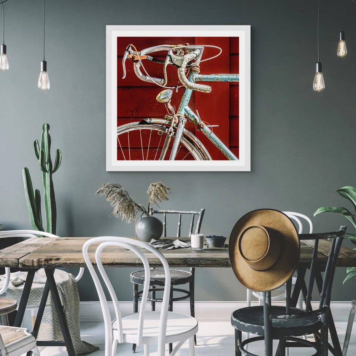 Plakat i hvid ramme - Skabt til at sejre - 50x50 cm