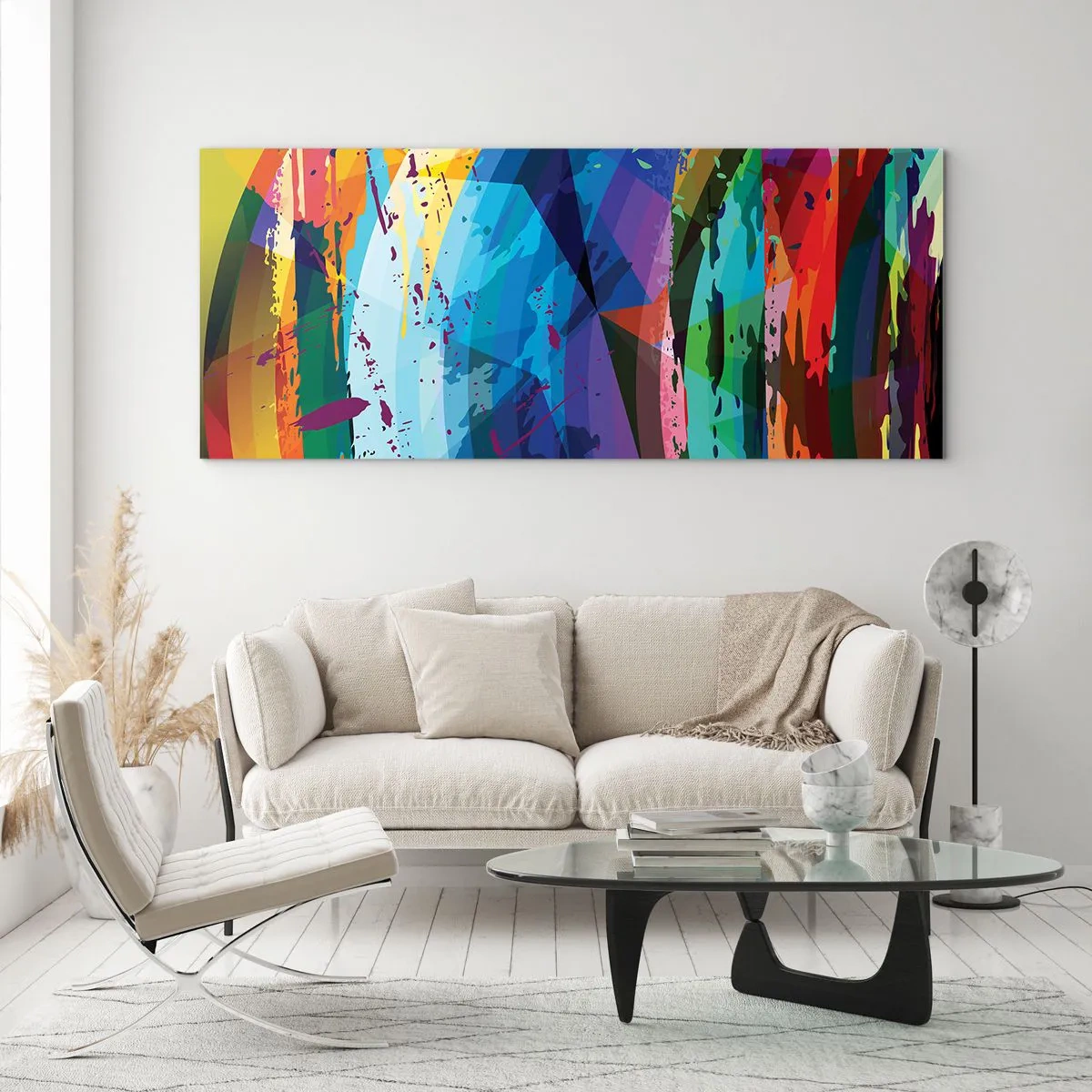 Billede på glas - Farverig svimmelhed - 120x50 cm