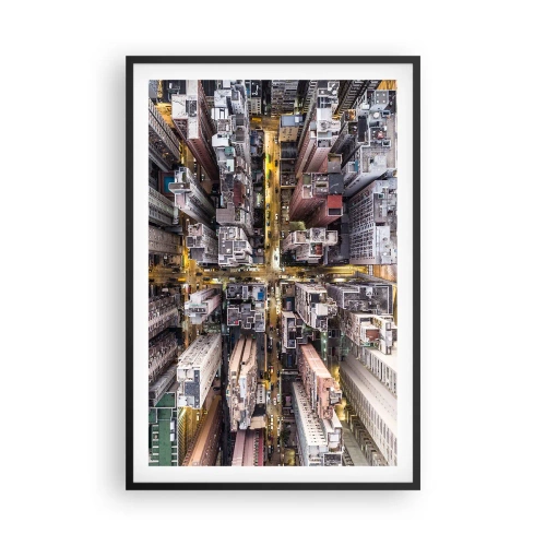 Plakat i sort ramme - Hilsner fra Hong Kong - 61x91 cm