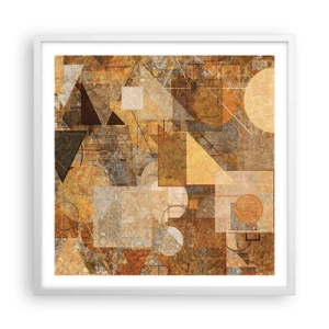 Plakat i hvid ramme - Kubistisk bronzeundersøgelse - 60x60 cm