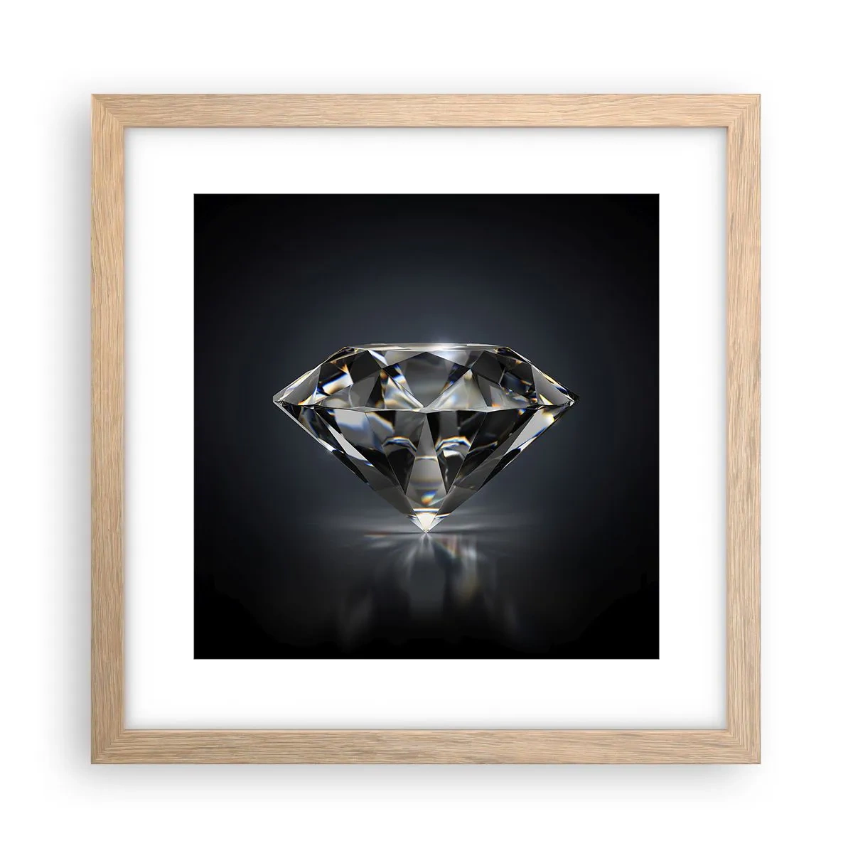 Plakat i ramme af lyst egetræ - Bedste veninde - 30x30 cm