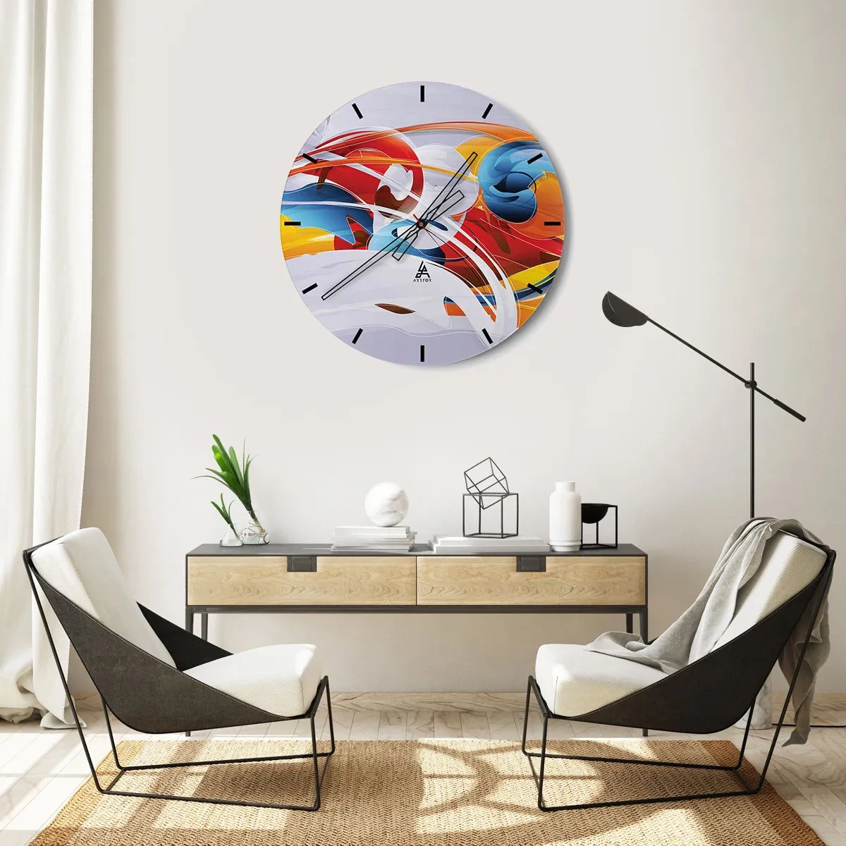 Vægur, Uret - Elementernes dans - 40x40 cm