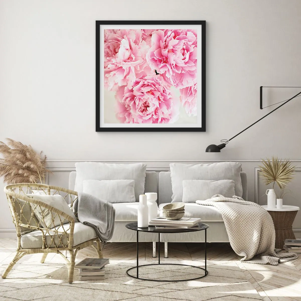 Plakat i sort ramme - I lyserød glamour - 30x30 cm